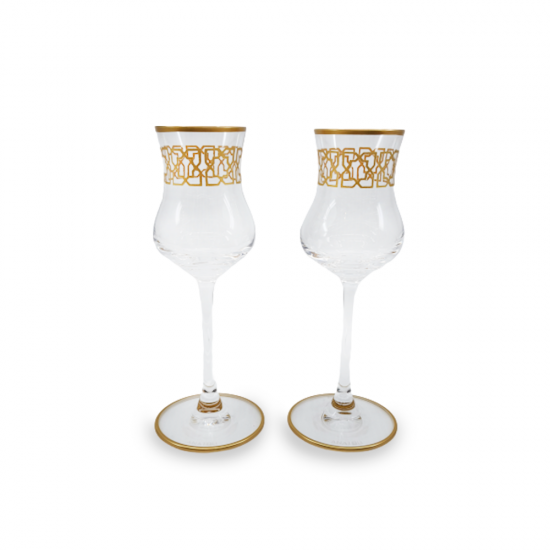 Seljuk Star Glass Gold Gilded Set Of 2