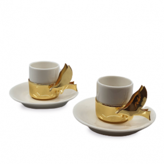 Seagull Coffee Cup  Set Porcelain Set for 2