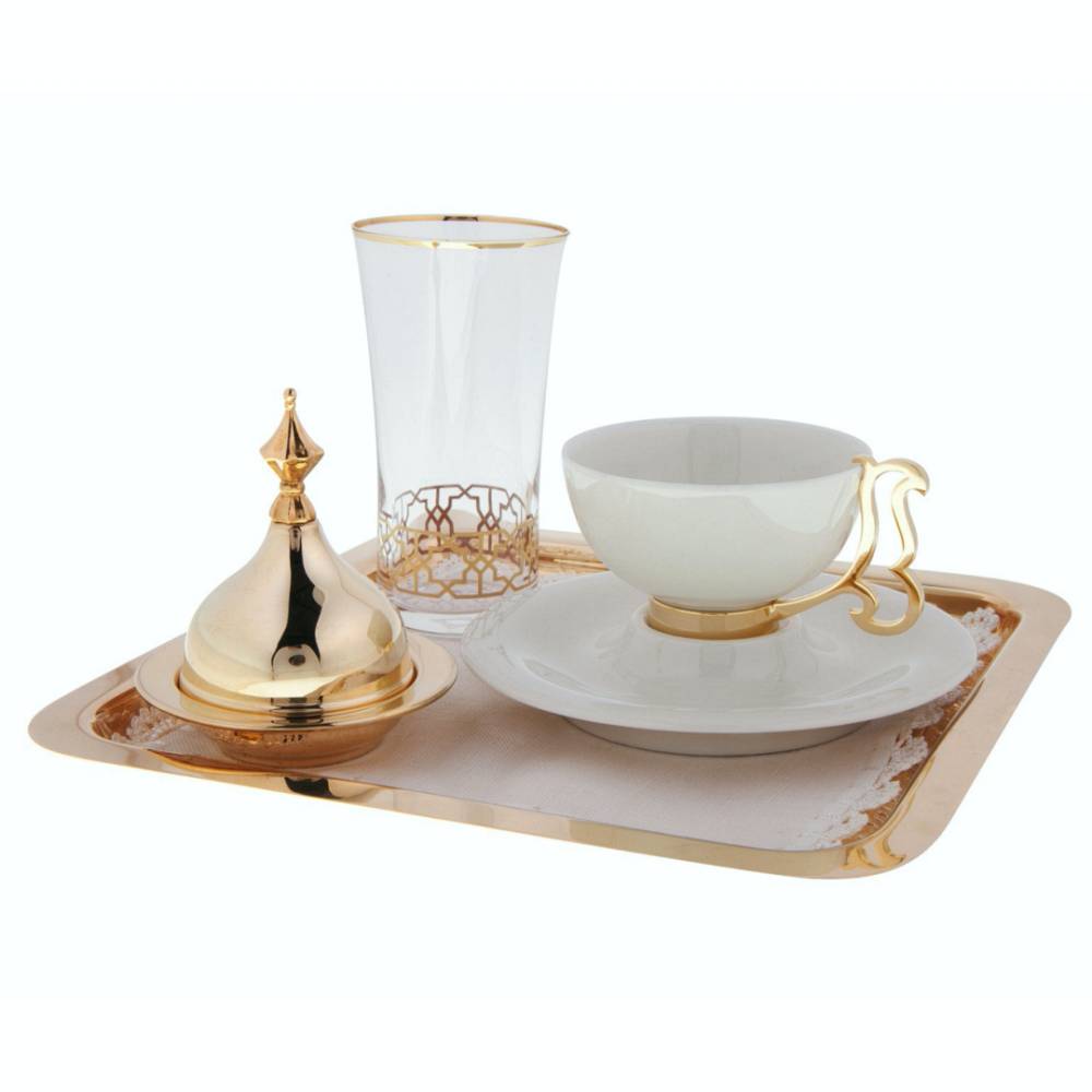 Seljukian Black – Gold Color Luxury Coffee Set For Six Person