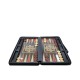 Backgammon 007 Black PU Leather