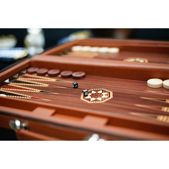 Backgammon 007 Brown PU Leather